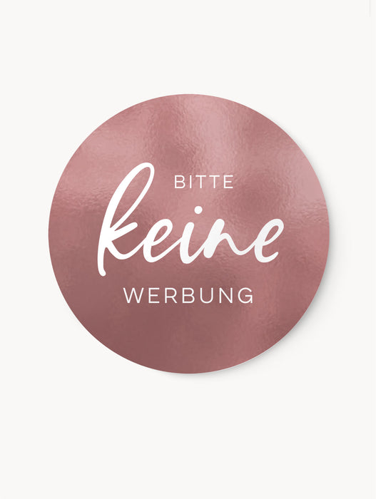 Briefkastenaufkleber Bitte keine Werbung Rose | ⌀ 6cm