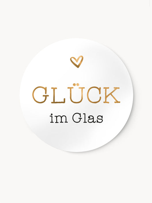 Aufkleber Glück im Glas No.2 Gold | ⌀ 3cm ⌀ 4cm