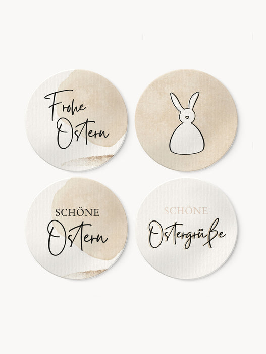 Frohe Ostern - Aufkleber-Set, beige